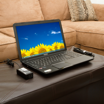 TOSHIBA® Satellite C855D-S5339 Laptop - Stay connected wherever you go!. Features include 15.6" widescreen with HD TruBrite® LED backlit display, 1366x768 HD resolution, HD webcam and microphone, 6-Cell Li-ion battery pack, touch pad with multi touch and 2GB DDR3 1066MHz memory.